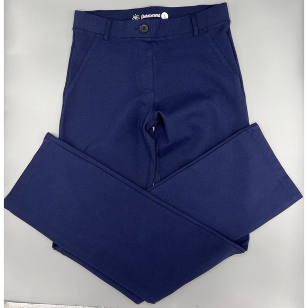 NWOT Betabrand Women's Straight Leg‎ Small Navy Blue Classic Dress Pant Comfort